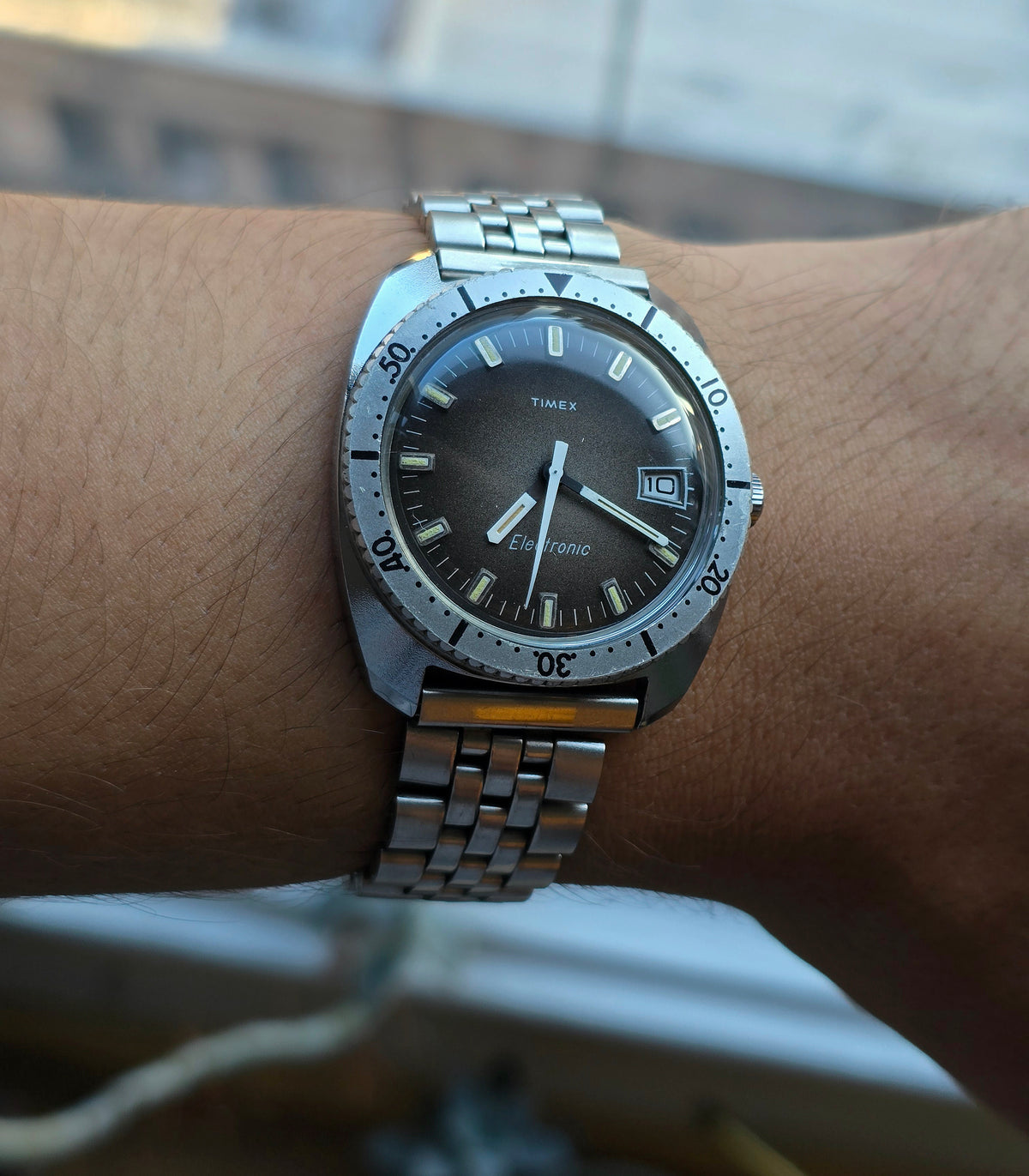 1973 Timex Electronic, Diver Style, Not A Quartz, 36 mm